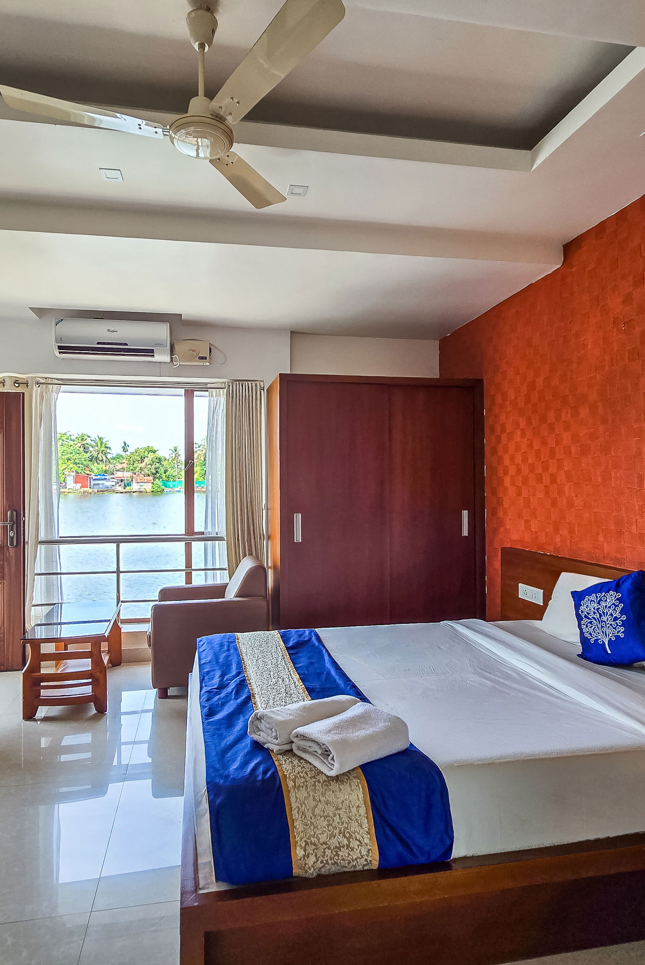 Family Comfort Room with bright white bedding