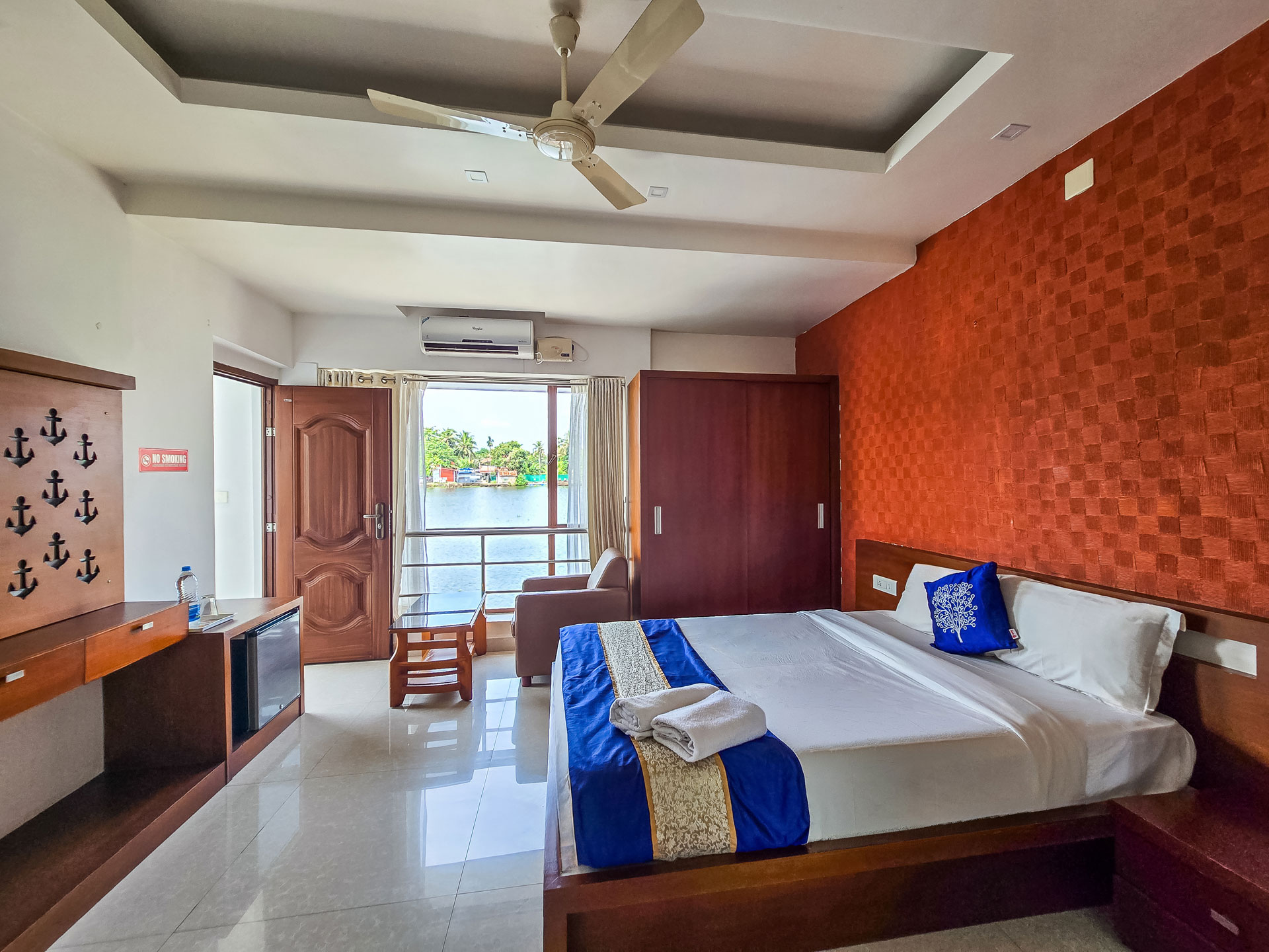 Kerala houseboat on calm backwater